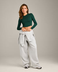 Mellow™ Motion Crew Neck Long Sleeve Mid Top | Racing Green