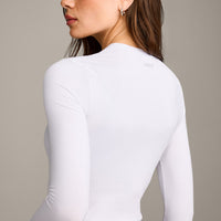 Mellow™ Motion Crew Neck Long Sleeve Mid Top | White