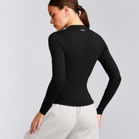 Mellow™ Motion Crew Neck Long Sleeve Top | Black