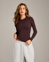 Mellow™ Motion Crew Neck Long Sleeve Top | Plum Brown