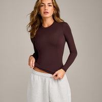 Mellow™ Motion Crew Neck Long Sleeve Top | Plum Brown