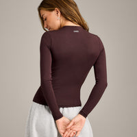 Mellow™ Motion Crew Neck Long Sleeve Top | Plum Brown