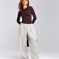 Mellow™ Motion Crew Neck Long Sleeve Top | Plum Brown