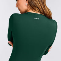 Mellow™ Motion Crew Neck Long Sleeve Top | Racing Green