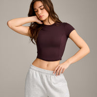 Mellow™ Motion Crew Neck Mid Top | Plum Brown