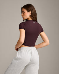 Mellow™ Motion Crew Neck Mid Top | Plum Brown