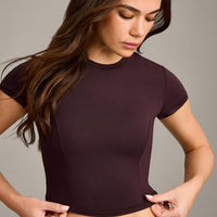 Mellow™ Motion Crew Neck Mid Top | Plum Brown