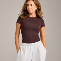 Mellow™ Motion Crew Neck Top | Plum Brown