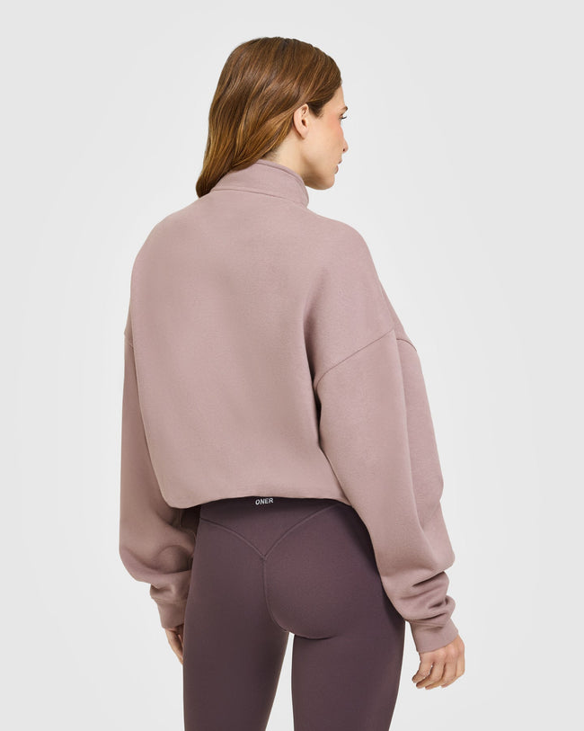 Mid Weight 1/4 Zip Sweatshirt | Dusty Purple