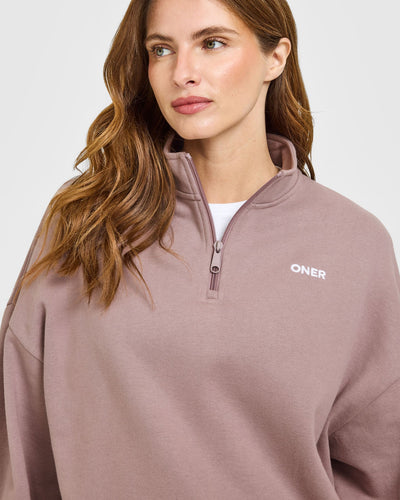 Mid Weight 1/4 Zip Sweatshirt | Dusty Purple