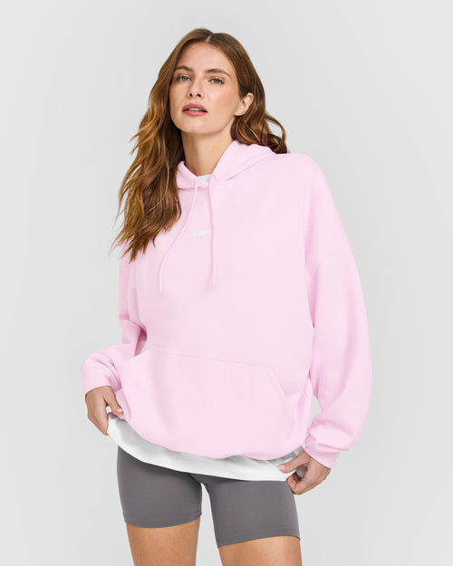 Oner Modal Mid Weight Relaxed Hoodie | Chalk Pink