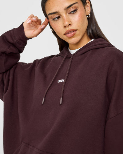 Mid Weight Relaxed Hoodie | Plum Brown