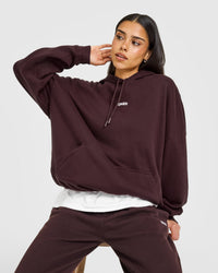 Mid Weight Relaxed Hoodie | Plum Brown
