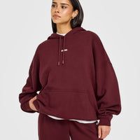 Mid Weight Relaxed Hoodie | Rosewood