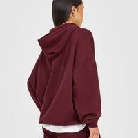 Mid Weight Relaxed Hoodie | Rosewood