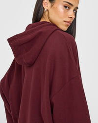 Mid Weight Relaxed Hoodie | Rosewood