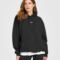 Mid Weight Relaxed Hoodie | Soft Black