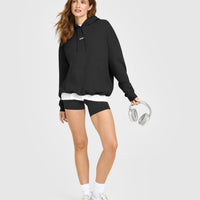 Mid Weight Relaxed Hoodie | Soft Black