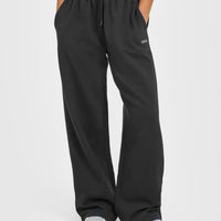Mid Weight Relaxed Straight Leg Joggers | Soft Black