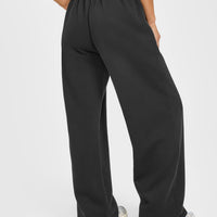 Mid Weight Relaxed Straight Leg Joggers | Soft Black