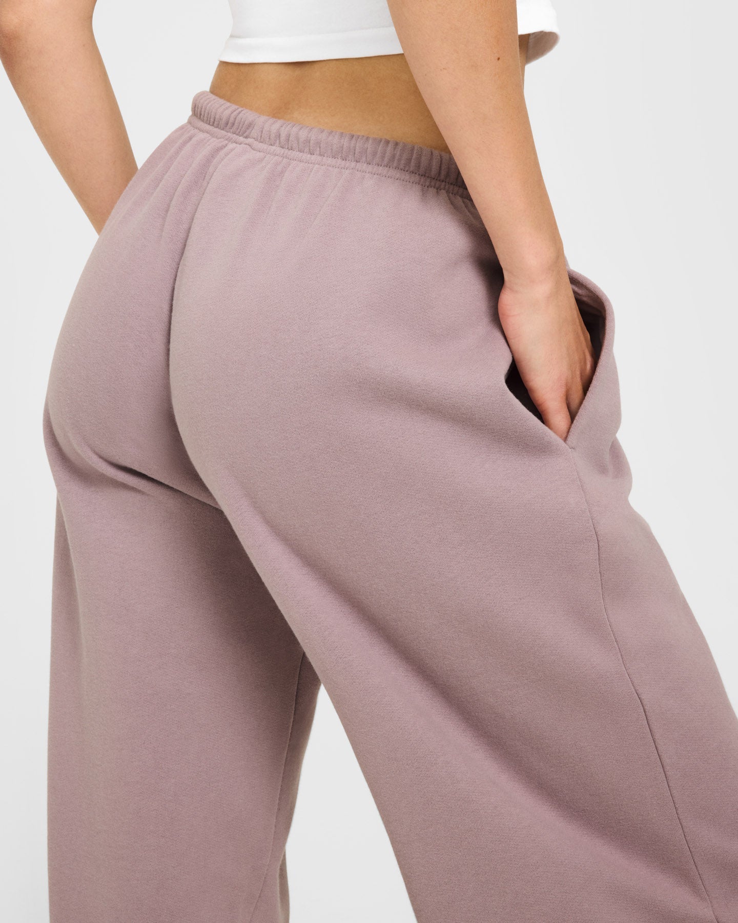 Mid Weight Relaxed Straight Leg Joggers | Dusty Purple