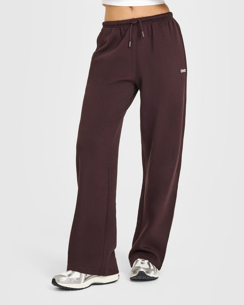Oner Modal Mid Weight Relaxed Straight Leg Joggers | Plum Brown