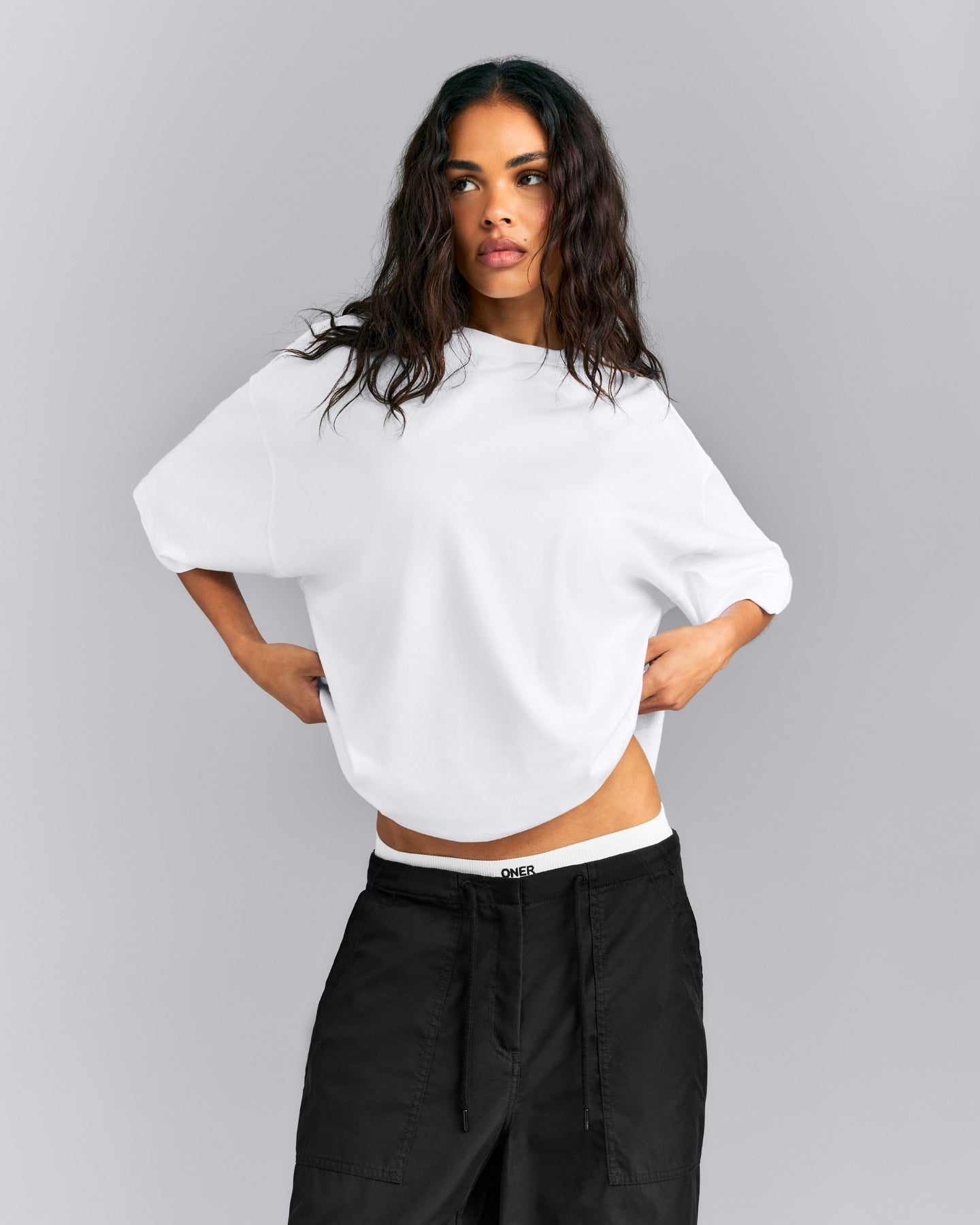 Oversized Cotton Short Sleeve T-Shirt | White