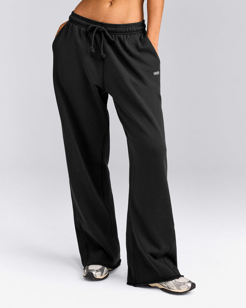 Cotton Vintage Lounge Wide Leg Sweatpants | Washed Black