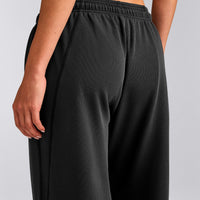 Cotton Vintage Lounge Wide Leg Joggers | Washed Black