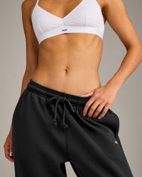 Raw Cut Lounge Wide Leg Joggers | Washed Black