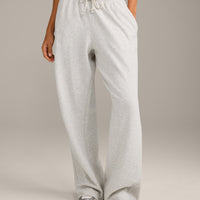 Raw Cut Lounge Wide Leg Joggers | Light Grey Marl