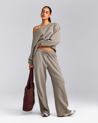 Cotton Vintage Lounge Wide Leg Joggers | Washed Minky