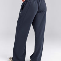 Cotton Vintage Lounge Wide Leg Joggers | Washed True Blue