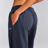 Cotton Vintage Lounge Wide Leg Joggers | Washed True Blue