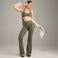 SoftMotion™ Bralette with Grey Logo | Alpine Green