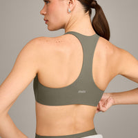 SoftMotion™ Bralette with Grey Logo | Alpine Green