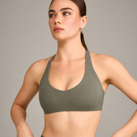 SoftMotion™ Bralette with Grey Logo | Alpine Green