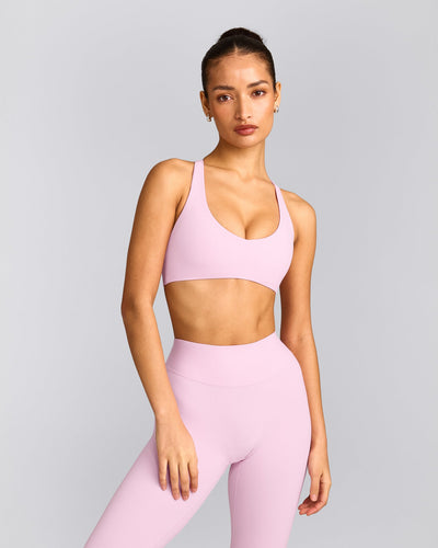 SoftMotion™ Bralette with Grey Logo | Chalk Pink