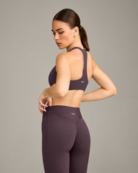 SoftMotion™ Bralette with Grey Logo | Dark Umber Brown