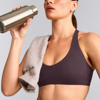 SoftMotion™ Bralette with Gray Logo | Dark Umber Brown