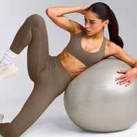 SoftMotion™ Bralette with Grey Logo | Moss Brown