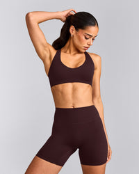 SoftMotion™ Bralette with Grey Logo | Plum Brown
