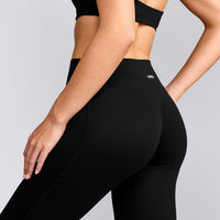 SoftMotion™ Flared Pants with Gray Logo | Black