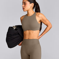 SoftMotion™ Flared Bottoms with Grey Logo | Moss Brown