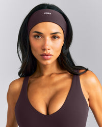 SoftMotion™ Headband with Gray Logo | Dark Umber Brown