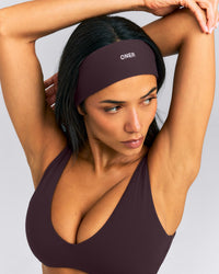 SoftMotion™ Headband with Gray Logo | Dark Umber Brown