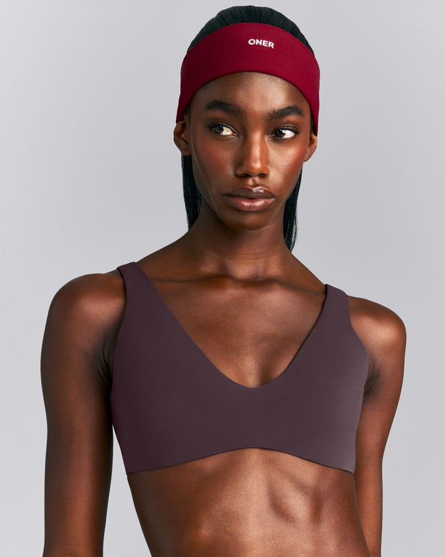 SoftMotion™ Headband with Gray Logo | Ruby Red