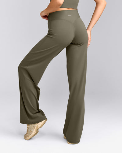 SoftMotion™ Straight Leg Bottoms with Grey Logo | Alpine Green