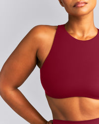 SoftMotion™ High Neck Sports Bra | Ruby Red