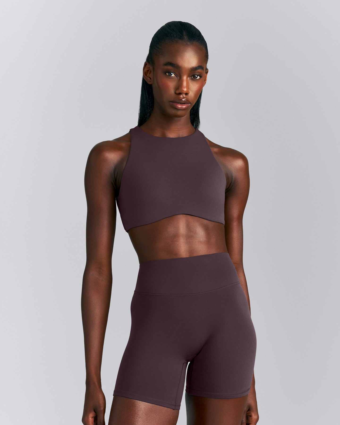 SoftMotion™ High Neck Sports Bra New Branding | Dark Umber Brown